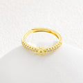 Personalized Initial Ring - Gold Plated Open Band with Sparkling Cubic Zirconia