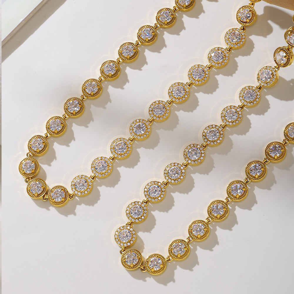 The Linear Light Set - Diamond-Cut Necklace & Bracelet in Gold or Steel