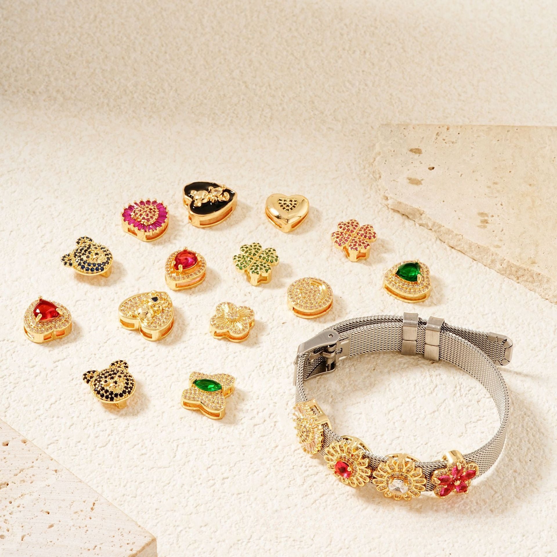 Pale Luna Celestial Glyphs: DIY Initial & Charm Band | Adjustable Bracelet & Watch Strap