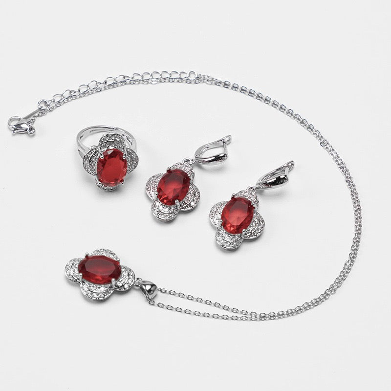 Pale Luna Lumina Trio: Everlasting Zircon Necklace, Ring & Earring Set