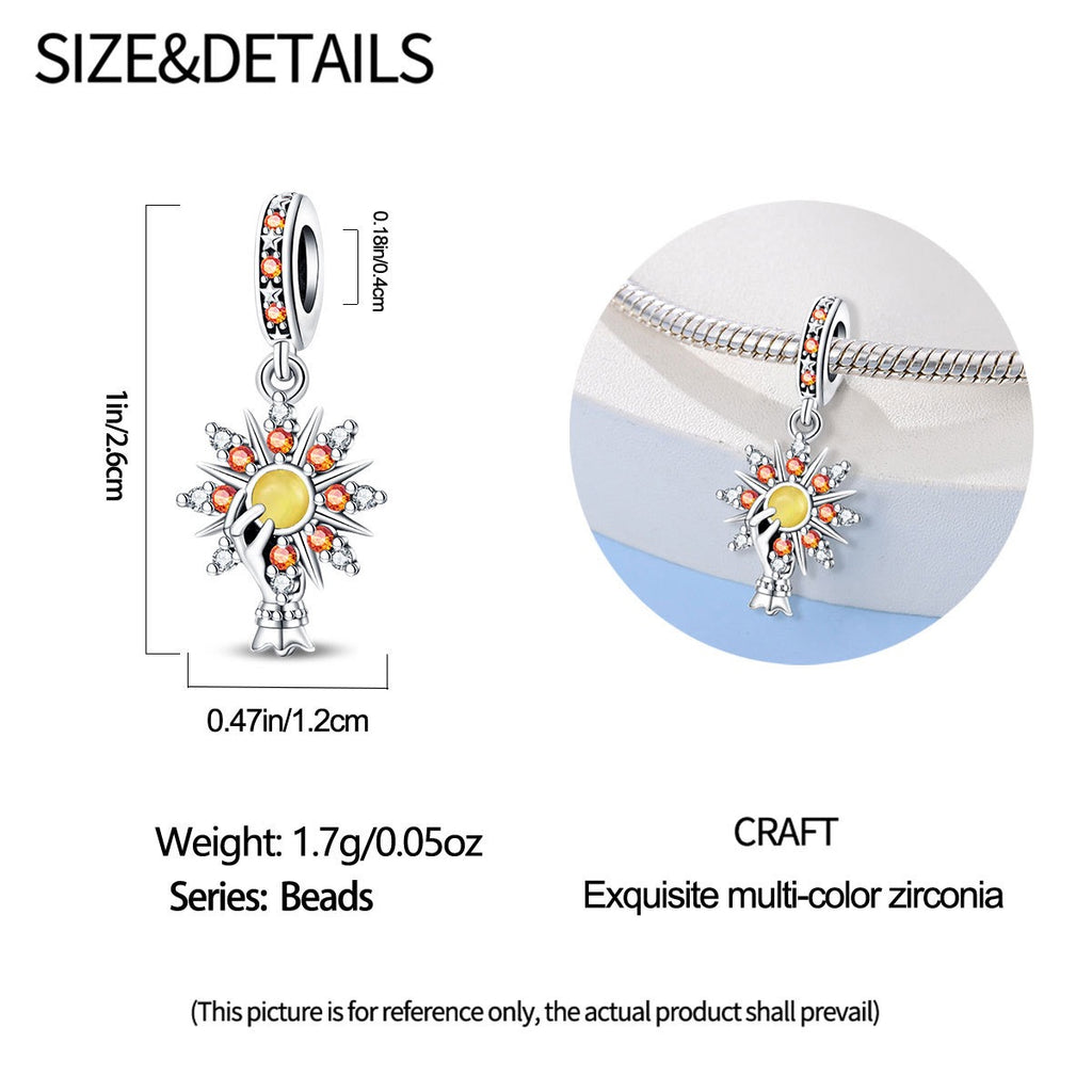 Mystic Tarot Sun & Moon Charm Bracelet – Sterling Silver Plated – Zodiac Energy Jewelry