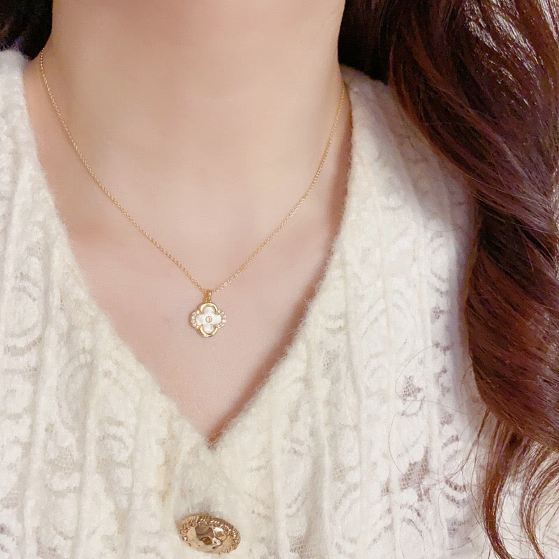 Four-Leaf Bloom Jewelry Set – Adjustable Bracelet, Open Ring, Pendant & Earrings | Gold/Silver