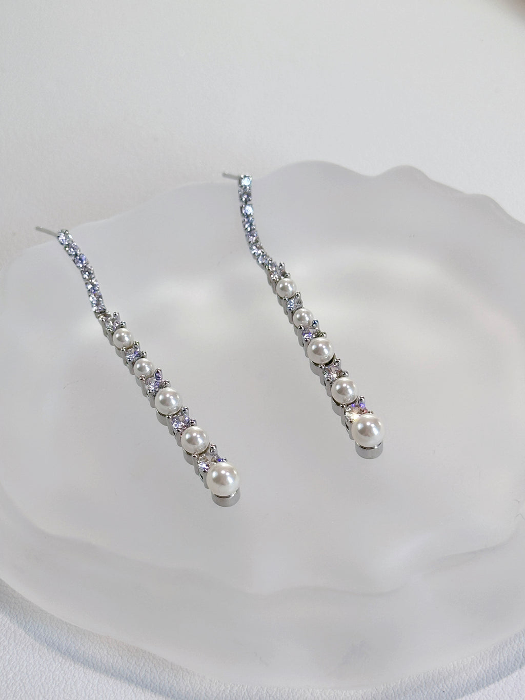 Elegant Pearl & Diamond-Style Drop Earrings | Timeless & Chic Design