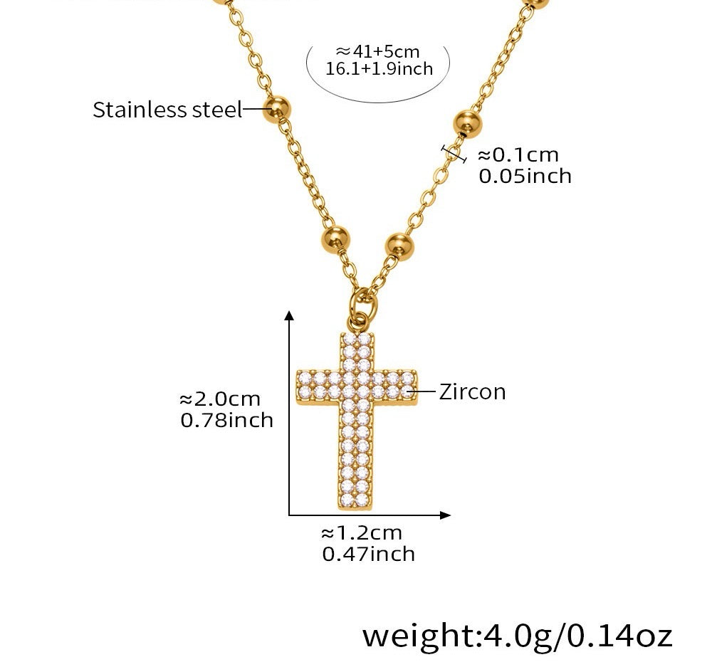 The Gilded Cross Suite - 4-Piece Vintage Necklace, Bracelet, Earrings & Ring Set