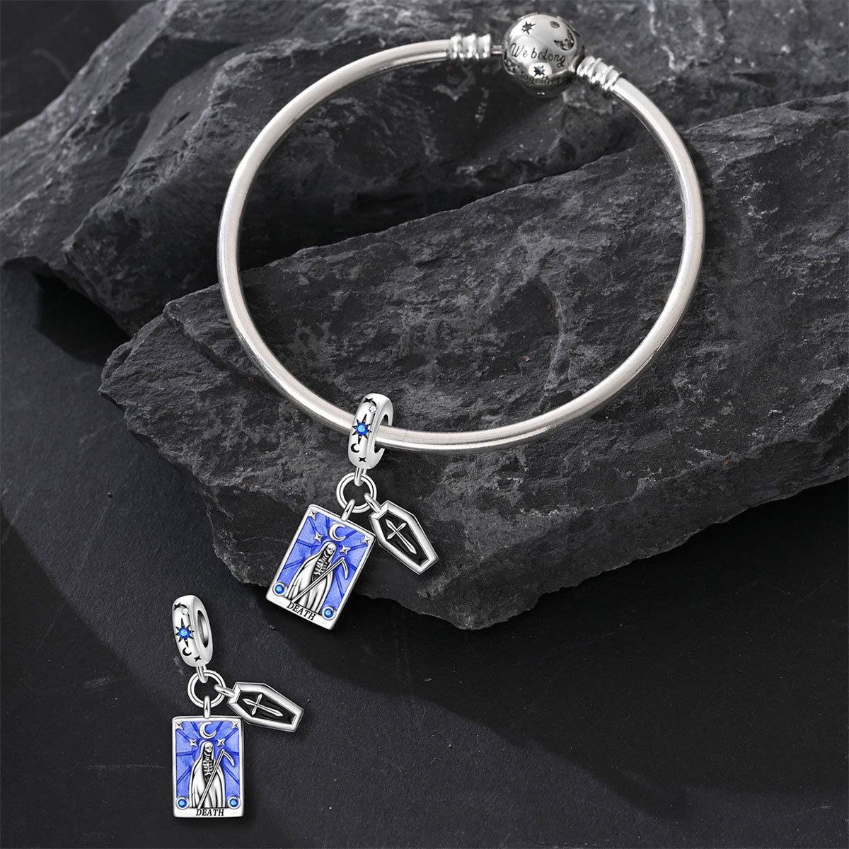 Mystic Tarot Sun & Moon Charm Bracelet – Sterling Silver Plated – Zodiac Energy Jewelry