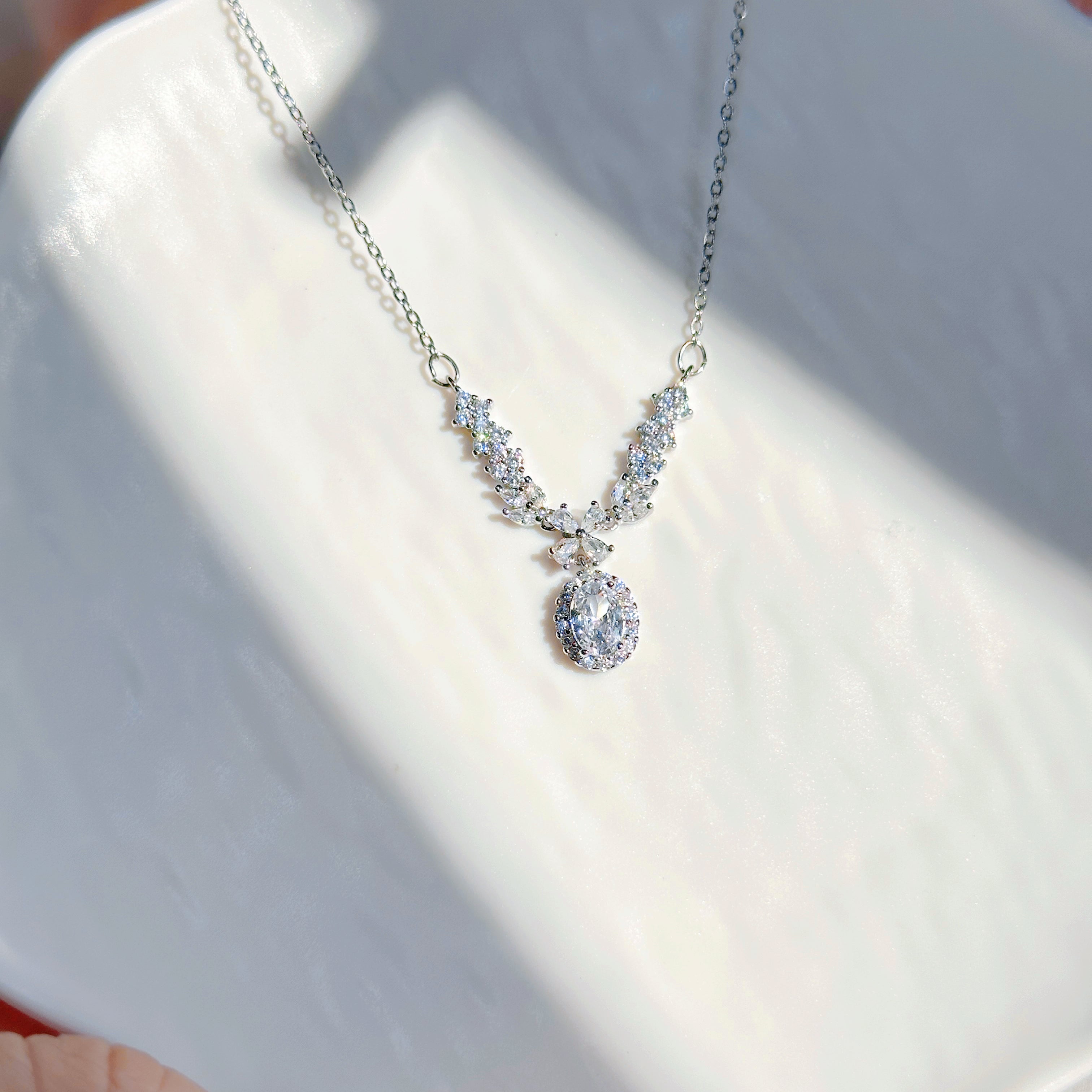 Royal Princess Duo – s925 Sterling Silver Zirconia Necklace & Ring Set | Minimalist Elegant Jewelry