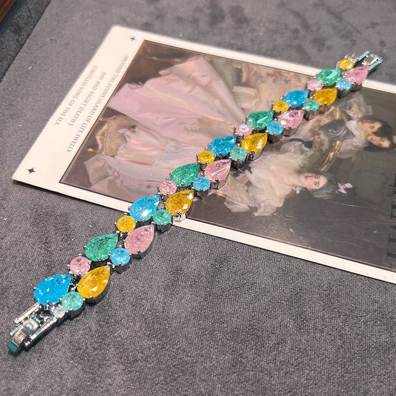 Sculptural Floral Jewelry Suite - Statement Necklace, Bracelet & Earrings in Blush or Confetti