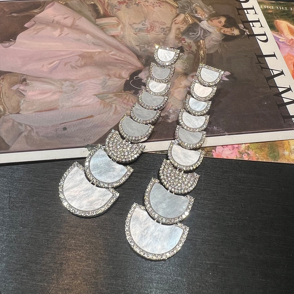 The Heirloom Three-Piece Set - Sculptural Zirconia Necklace, Earrings & Bracelet - Twilight Rose / Eternal Moonlight