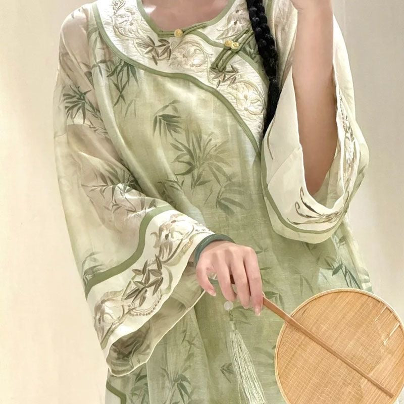 Heavy Embroidery Hanfu-Style Set – Dress + Slip + Skirt