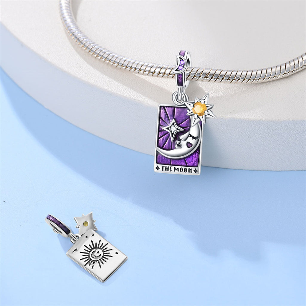 Mystic Tarot Sun & Moon Charm Bracelet – Sterling Silver Plated – Zodiac Energy Jewelry