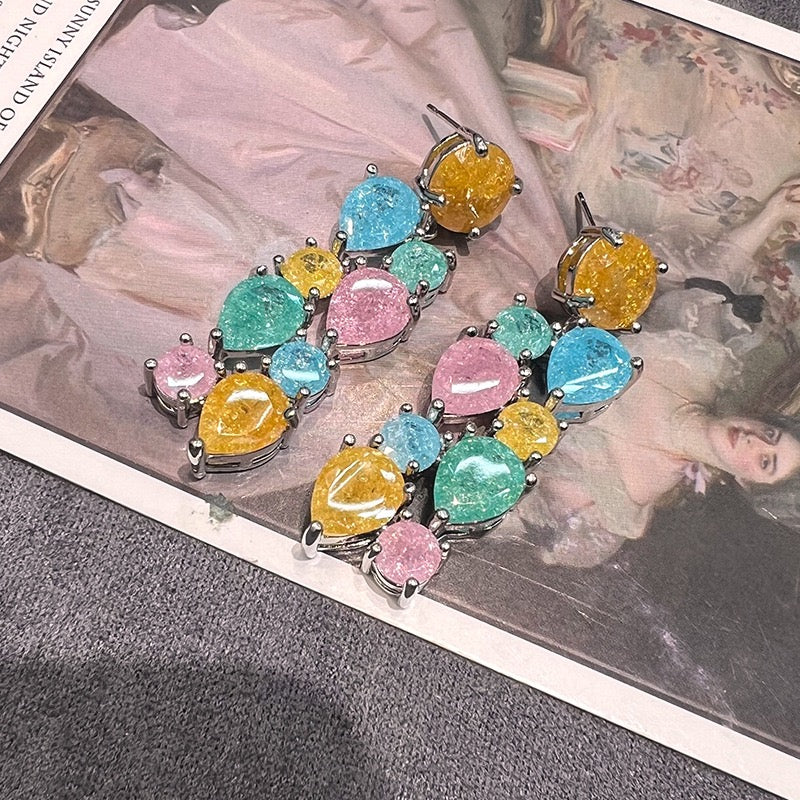 Sculptural Floral Jewelry Suite - Statement Necklace, Bracelet & Earrings in Blush or Confetti