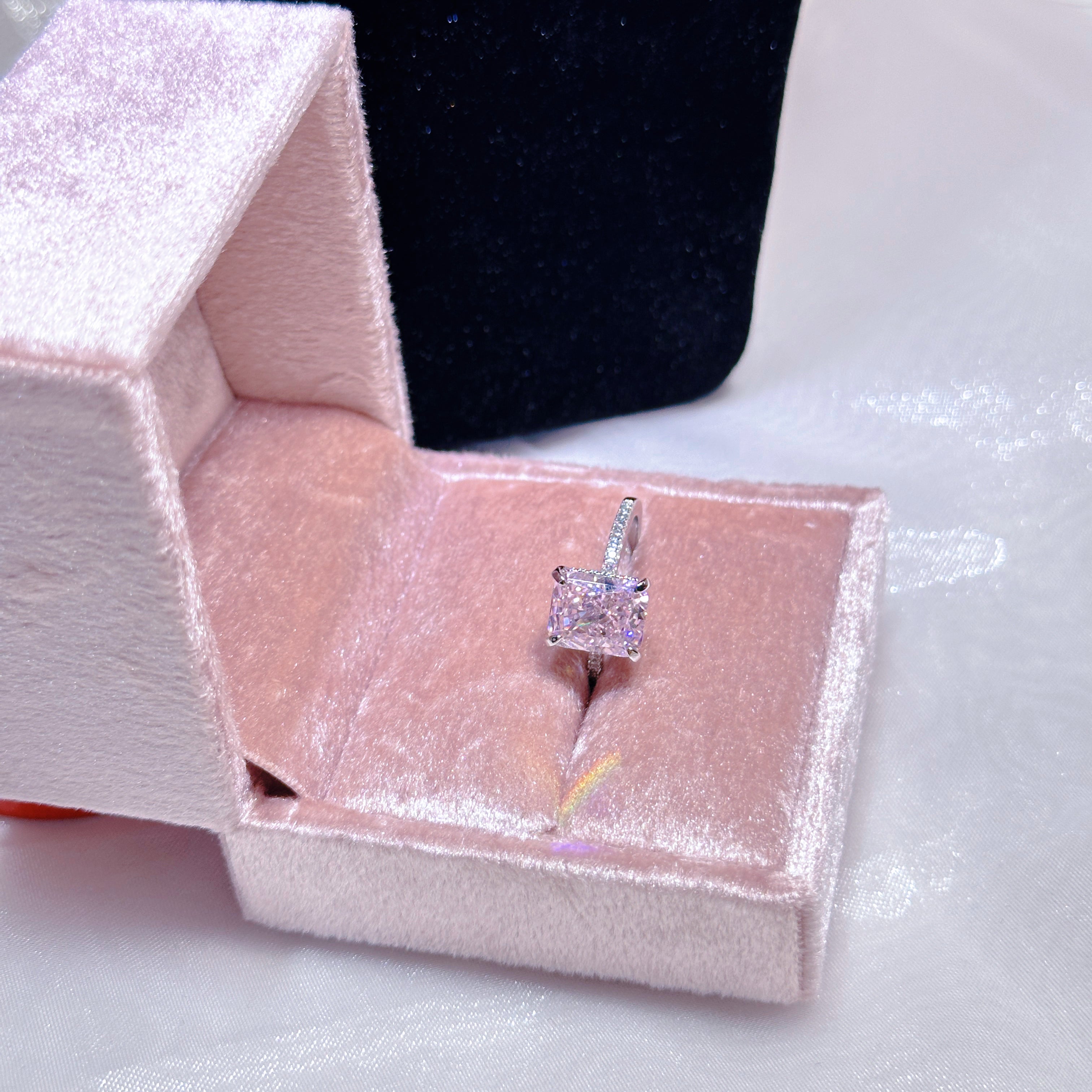 Princess Cut Square Statement Ring - Geometric Minimalist Ring for Women