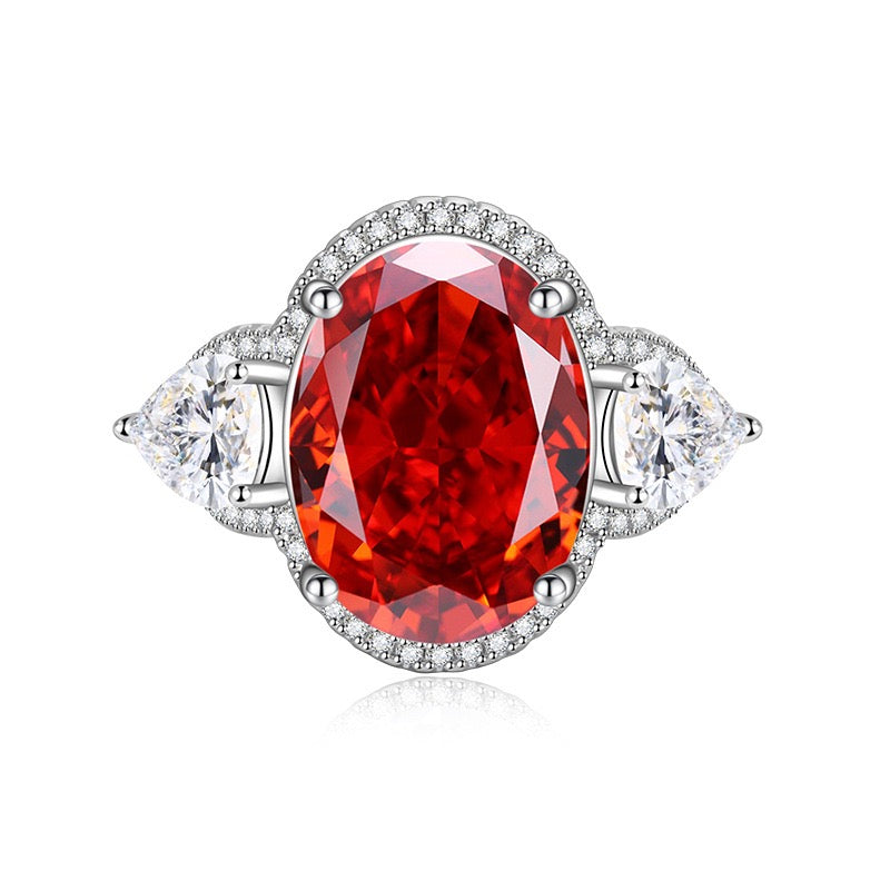Pavé Palace Cocktail Ring – Oversized Padparadscha-Style Zirconia