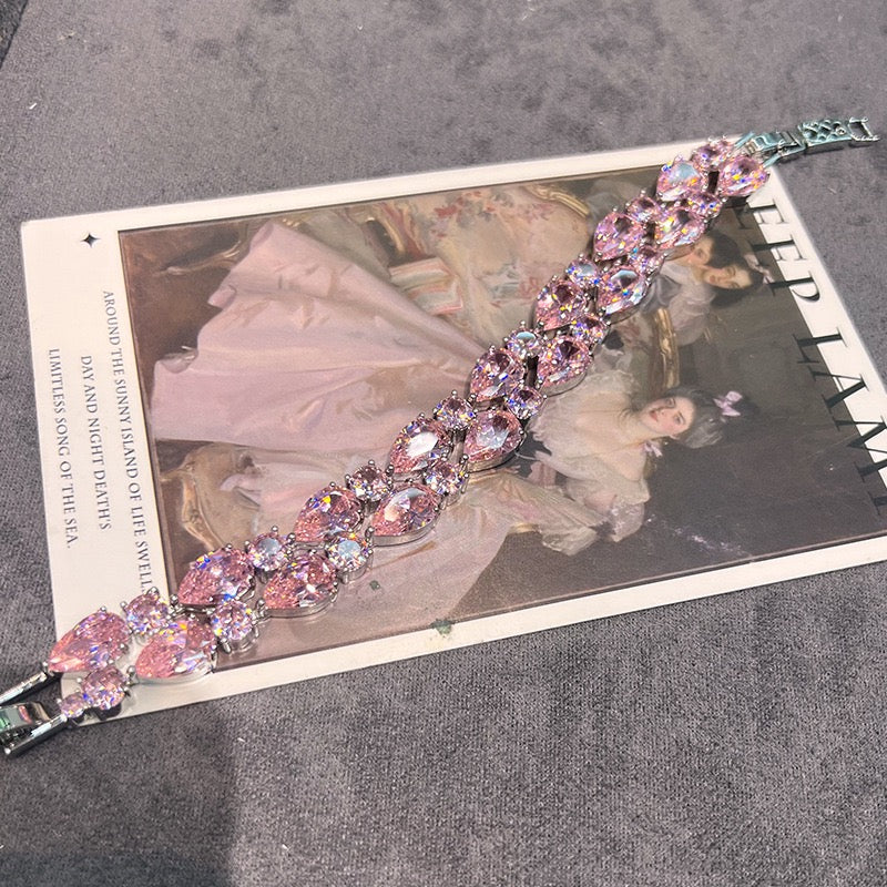 Sculptural Floral Jewelry Suite - Statement Necklace, Bracelet & Earrings in Blush or Confetti