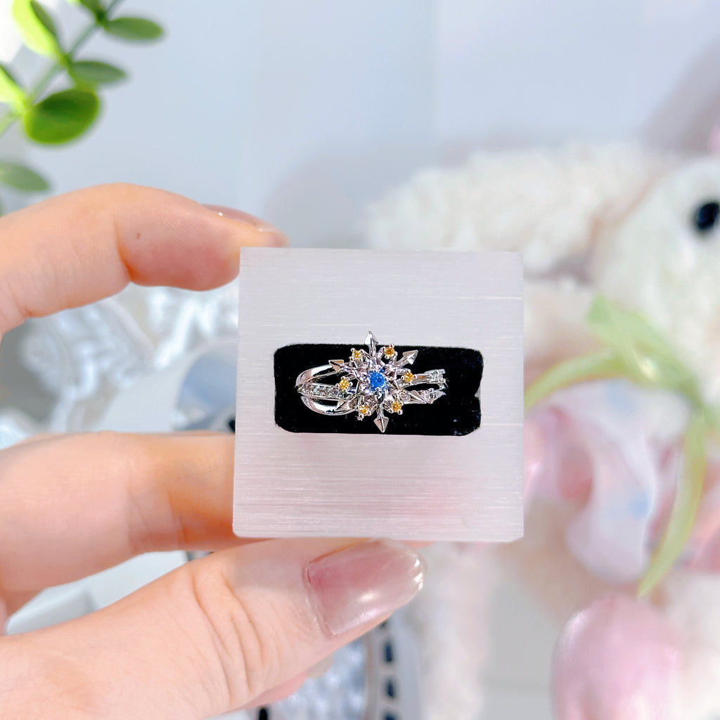 Love and Deep Space Snowflake Ring – Open Band Ring Inspired by Li She
