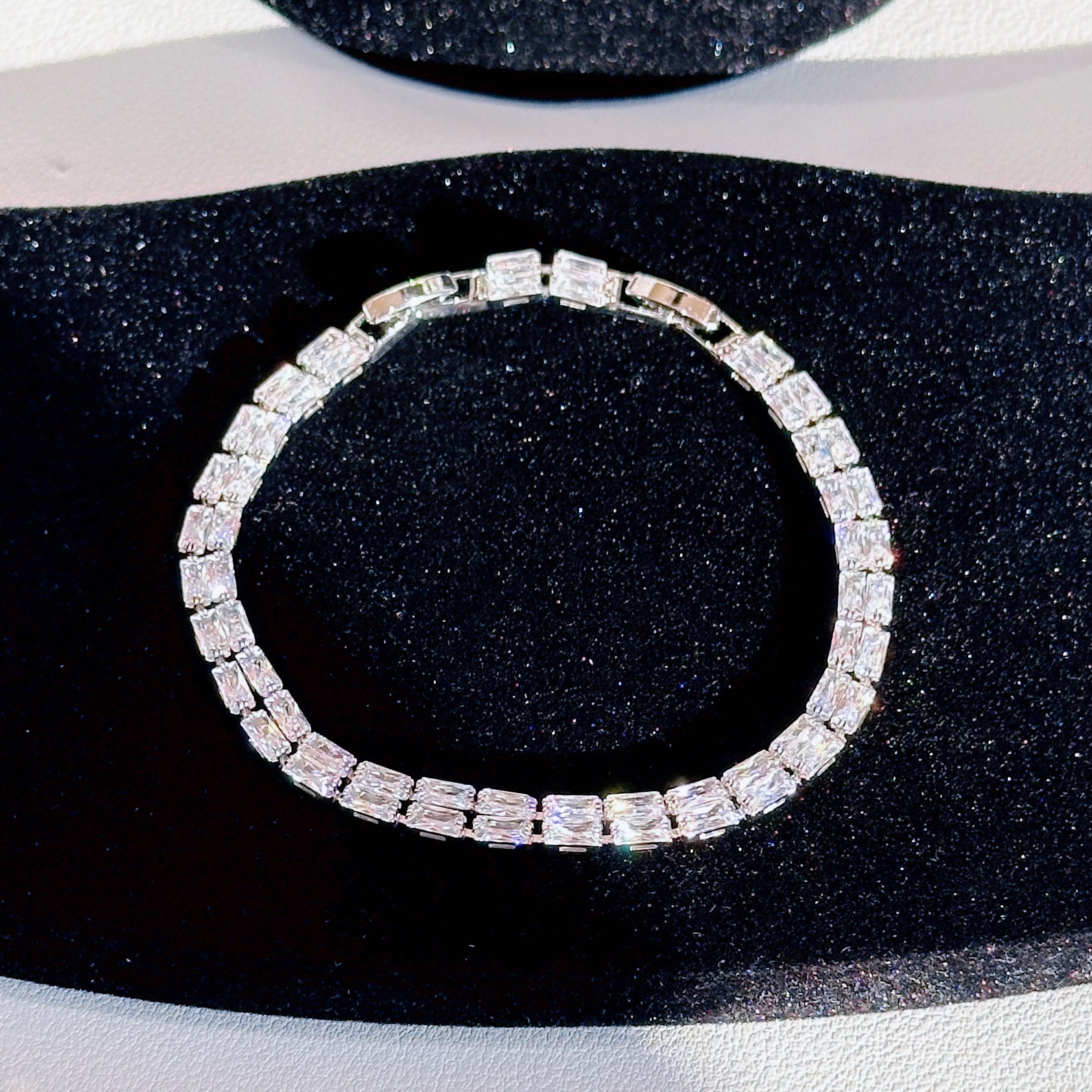 Double Layer Diamond Necklace Bracelet Earrings Set | Sapphire Ruby Emerald White Gemstone Jewelry Trio