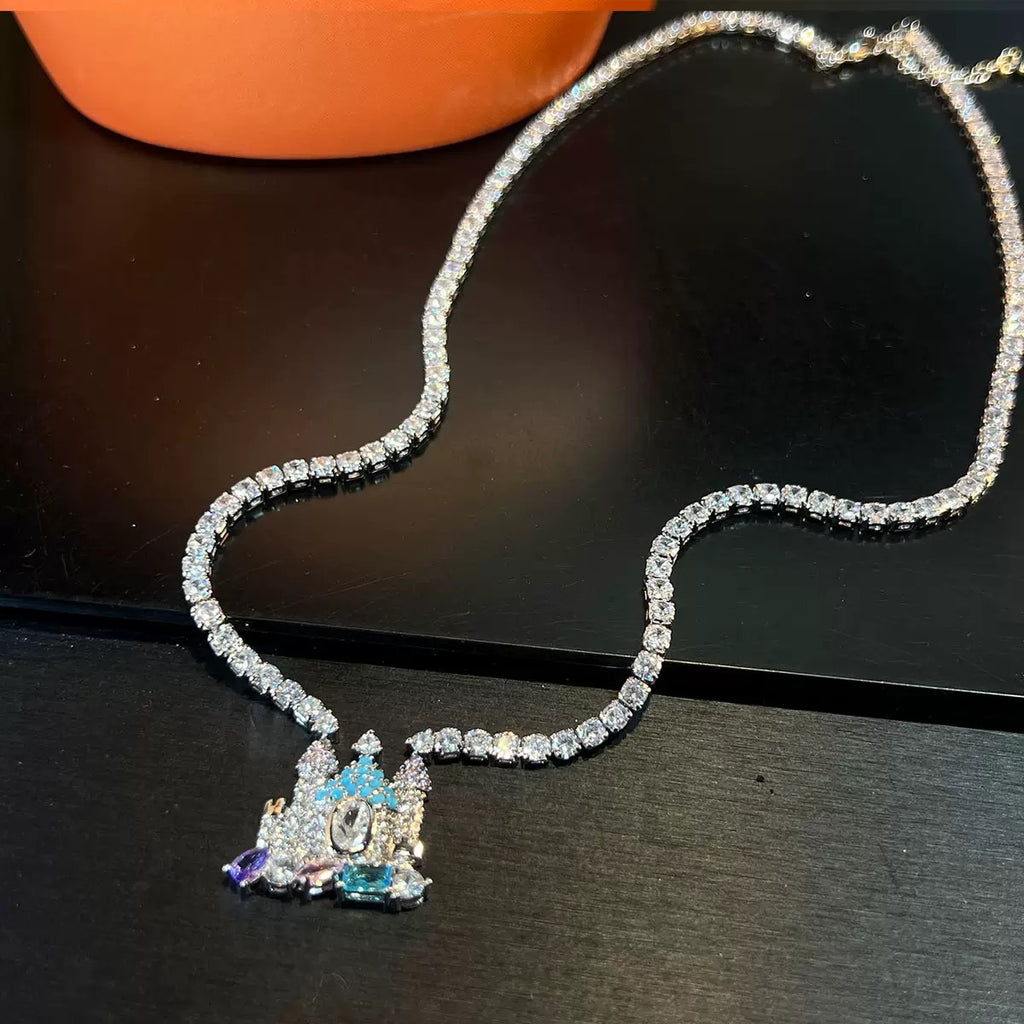 Gothic Castle Jewelry Set - Necklace & Earrings - Micro-Pavé Zirconia Architectural Design