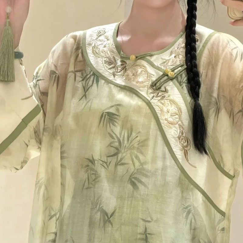 Heavy Embroidery Hanfu-Style Set – Dress + Slip + Skirt