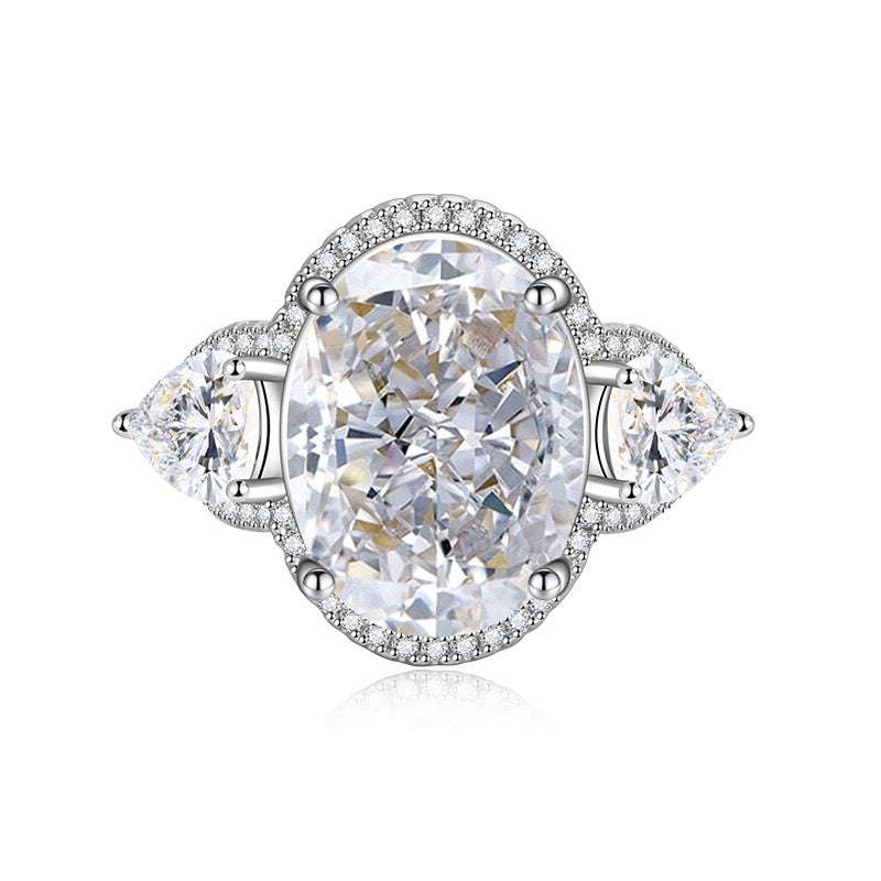 Pavé Palace Cocktail Ring – Oversized Padparadscha-Style Zirconia