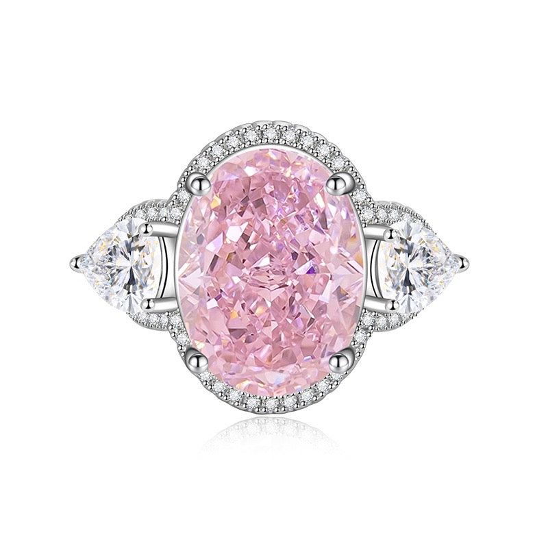 Pavé Palace Cocktail Ring – Oversized Padparadscha-Style Zirconia