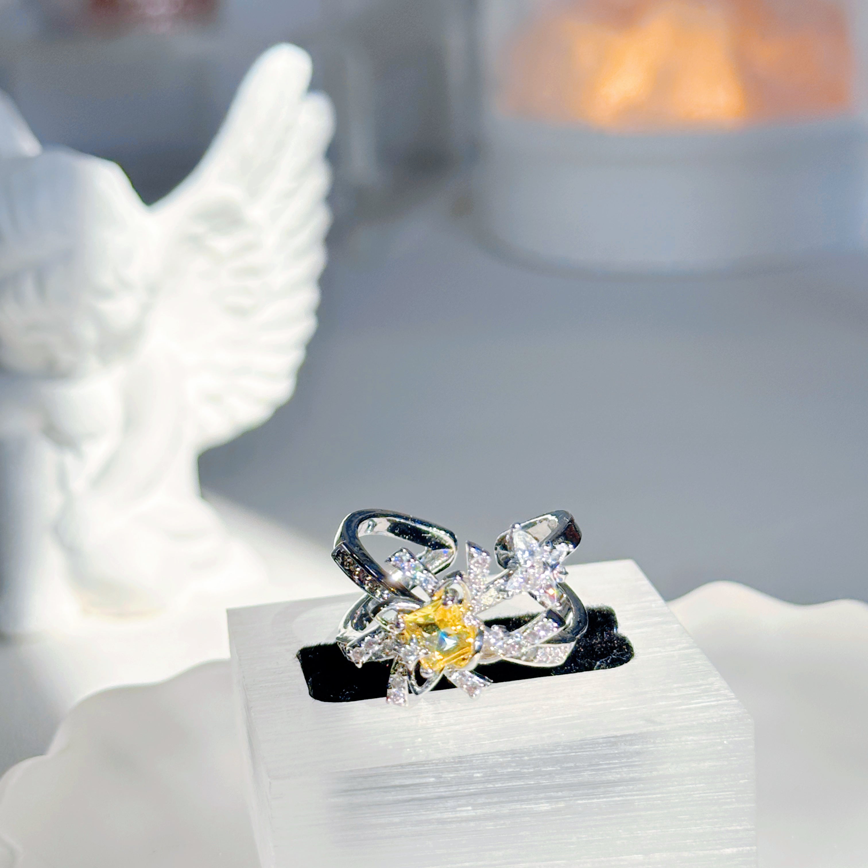 Xavier Birthday Star Ring – Star Trail Design Open Ring for Fans