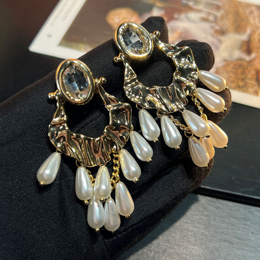 Pale Luna Nomadic Fan: Bohemian Fringe Earrings in Hammered Gold & Silver