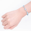 Gradient Crystal Bracelet – 5-Color Ombre Zirconia Chain | Tarnish-Free Silver (Blue/Purple/Green/Pink/Mixed)