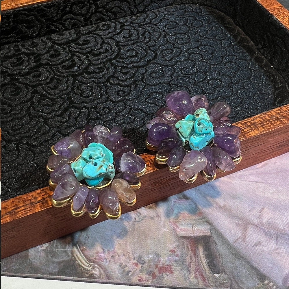 Raw Amethyst Choker & Bracelet Set – Natural Purple Crystal Jewelry | French Boho Style
