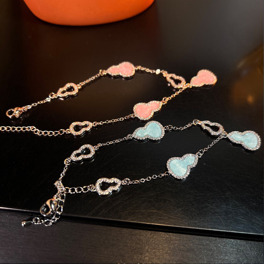 Heart’s Desire Bracelet – Adjustable Pink/Blue Zirconia Love Charm | Everyday Elegance