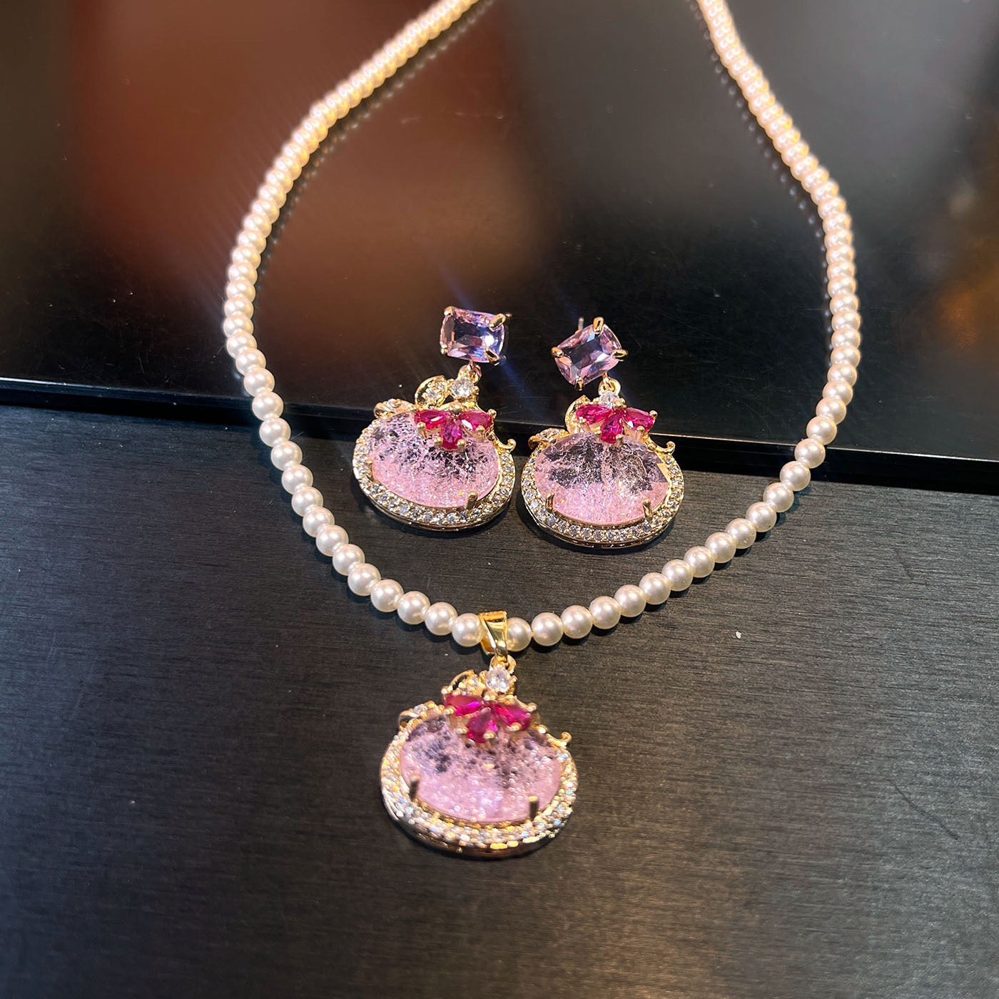 Ice Blue Duo – S925 Silver Earrings & Necklace Set | Paraiba Style Ice-Cut Zirconia
