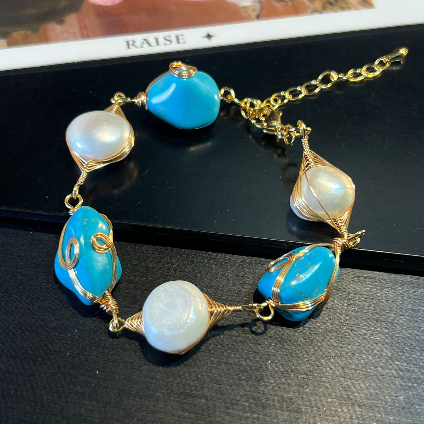 Baroque Opulence – Natural Turquoise & Pearl Jewelry Collection