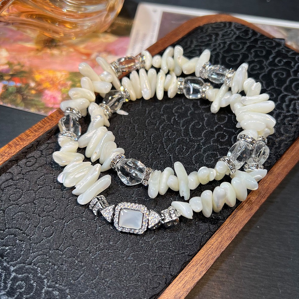 French Summer Set – Minimalist Pearl & Crystal Jewelry