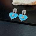 London Muse Set – Heart & Circle Crystal Earrings
