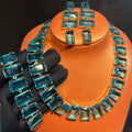 Sapphire Cube Collection – Necklace, Bracelet & Earrings