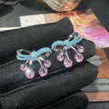 Luna Bow Studs – Purple & Pink