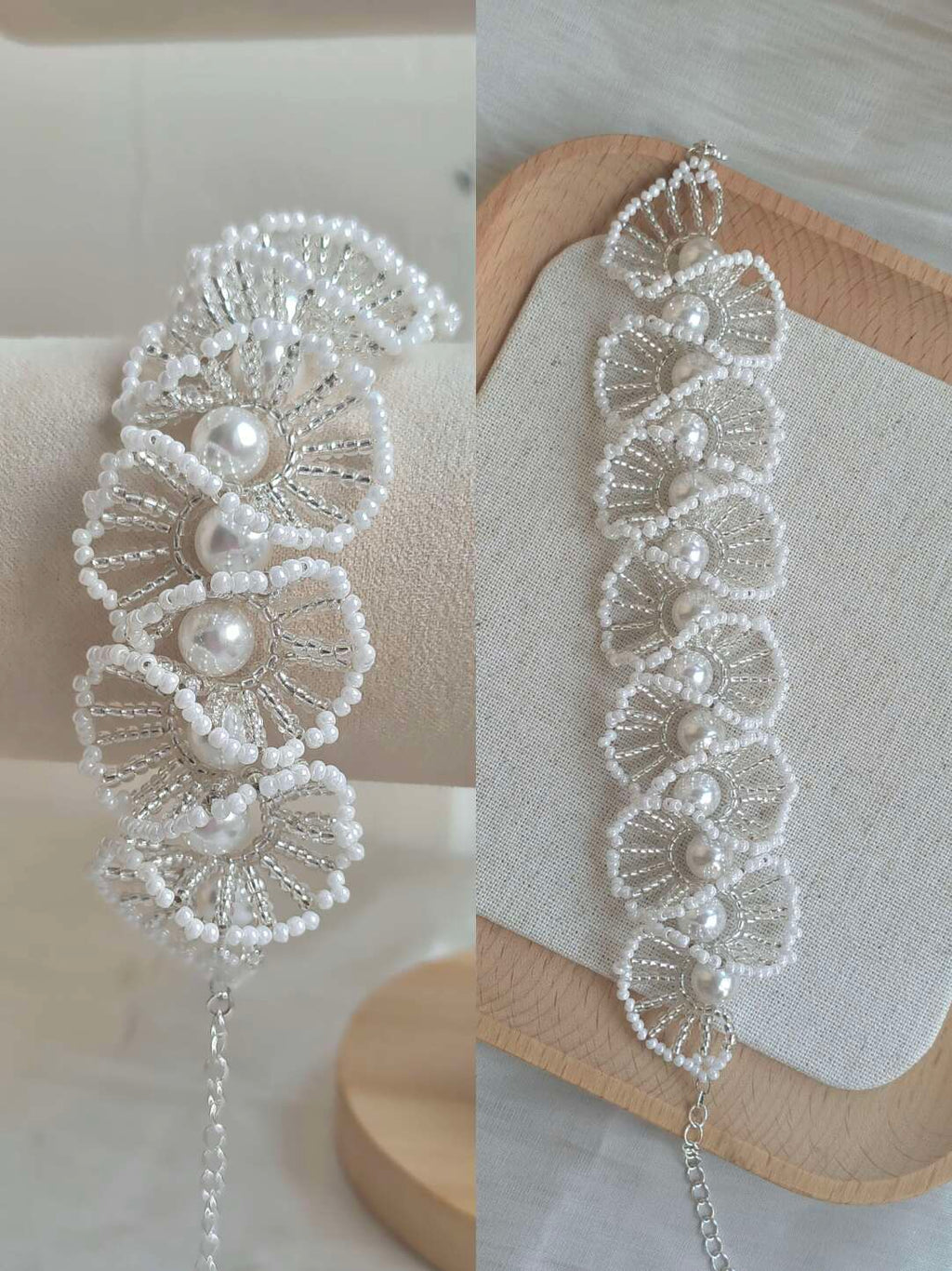 Vintage Lace & Pearl DIY Kit – Handmade Bracelet/Necklace/Earrings in White, Mermaid White & Soft Purple