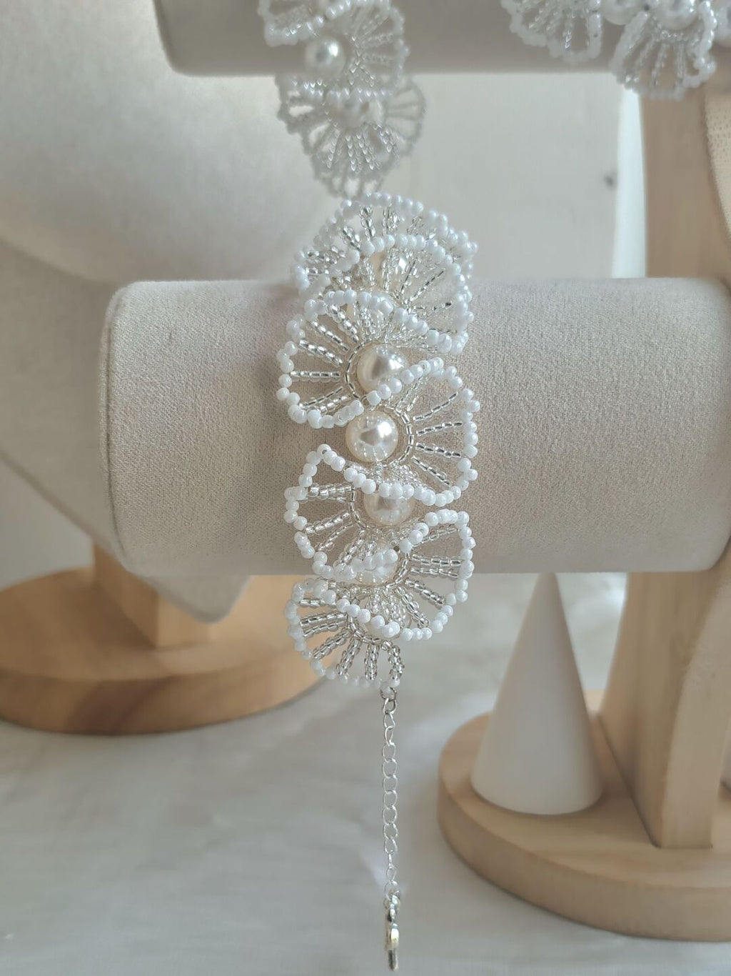 Vintage Lace & Pearl DIY Kit – Handmade Bracelet/Necklace/Earrings in White, Mermaid White & Soft Purple