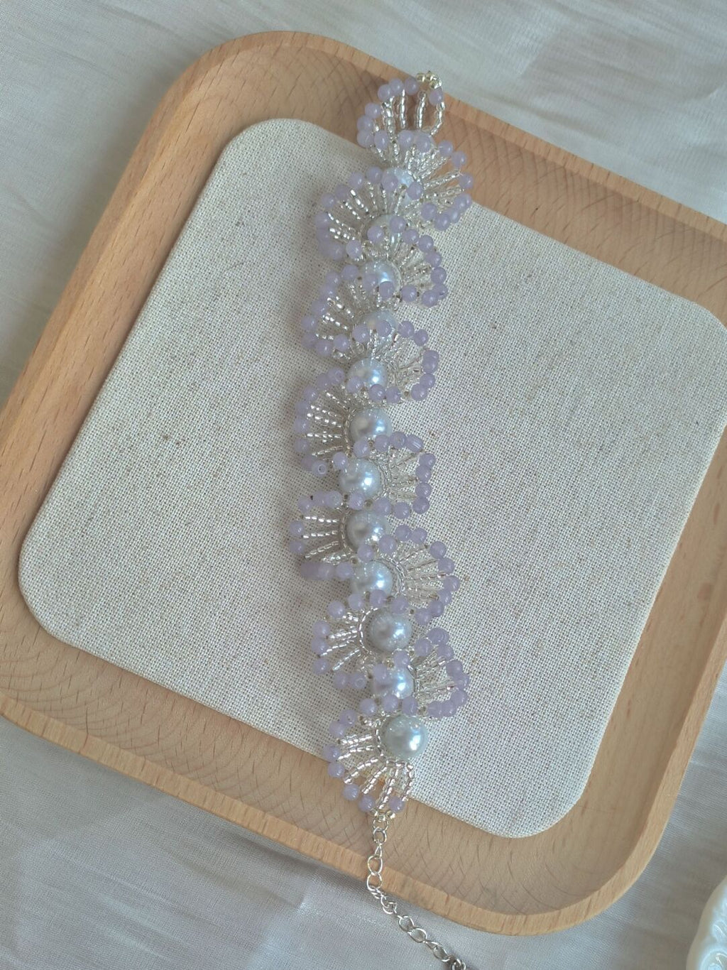 Vintage Lace & Pearl DIY Kit – Handmade Bracelet/Necklace/Earrings in White, Mermaid White & Soft Purple