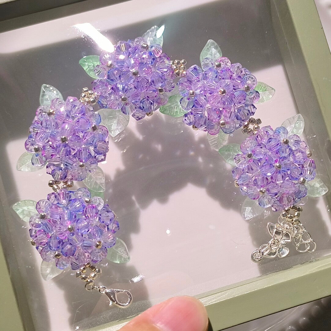 Endless Summer Hydrangea Bracelet – DIY Kit or Finished | 24 Floral Colors