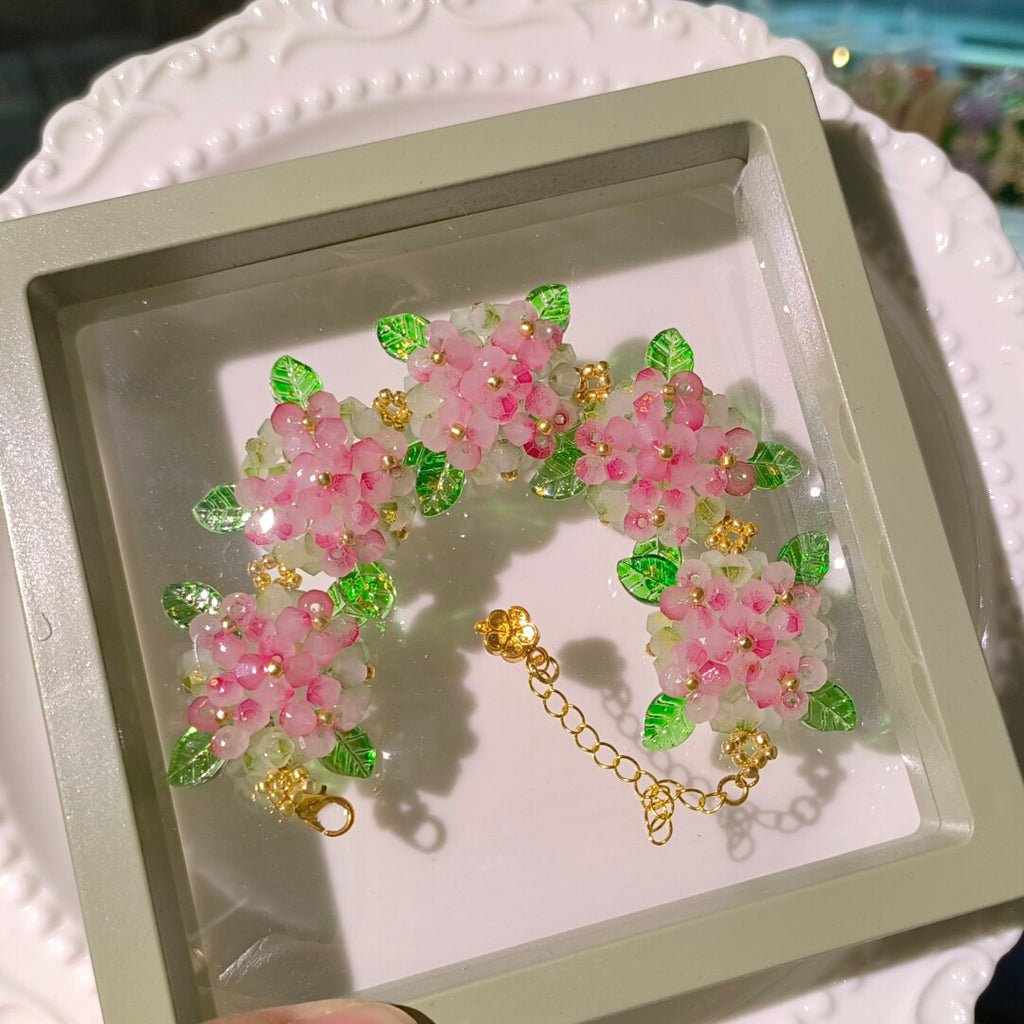 Endless Summer Hydrangea Bracelet – DIY Kit or Finished | 24 Floral Colors