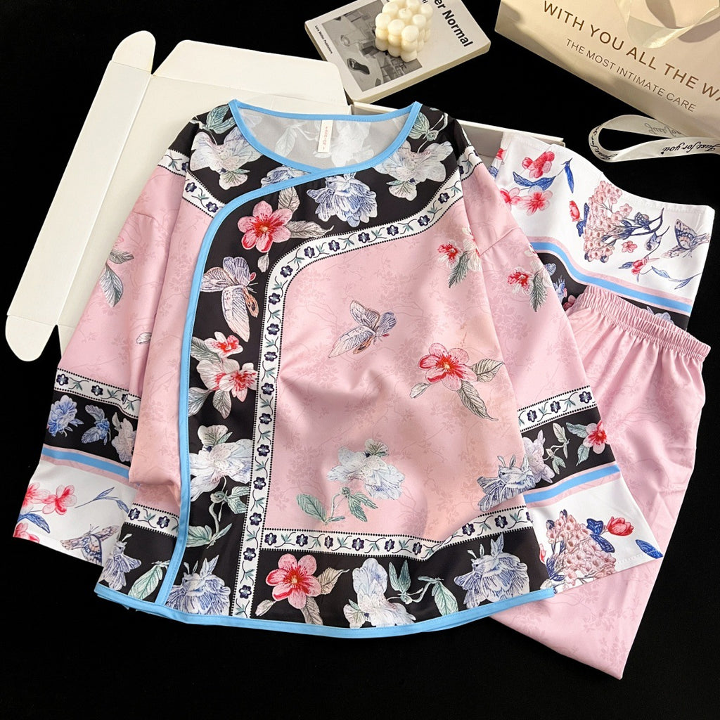 Korean-Chinese Palace Pajama Set – Vintage Court Style, M-XXL