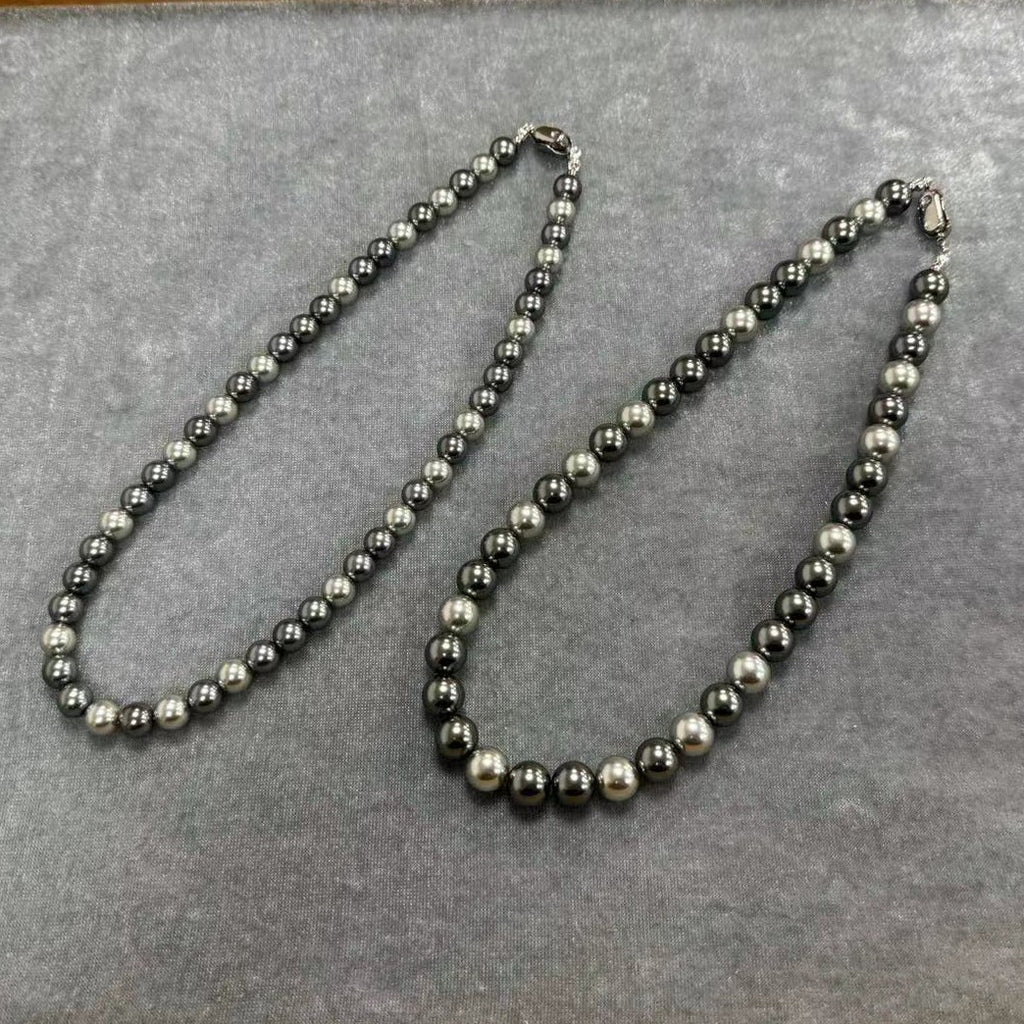 Shadow Gradient · 8-10mm Tahitian Grey Bead Choker