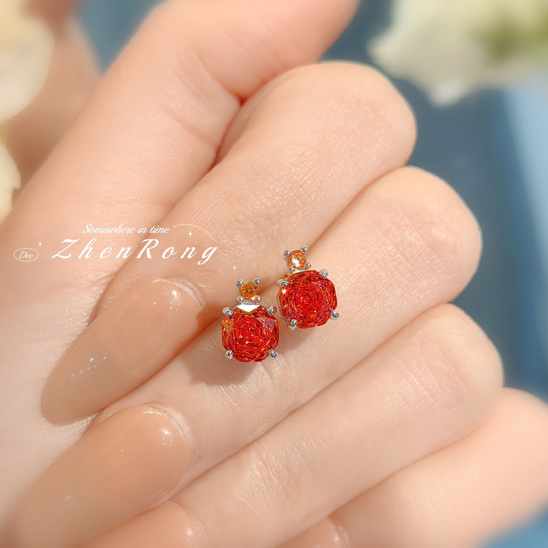 Octagon Rose Cut Zirconia Set – 4 Colors, 3 Styles Each