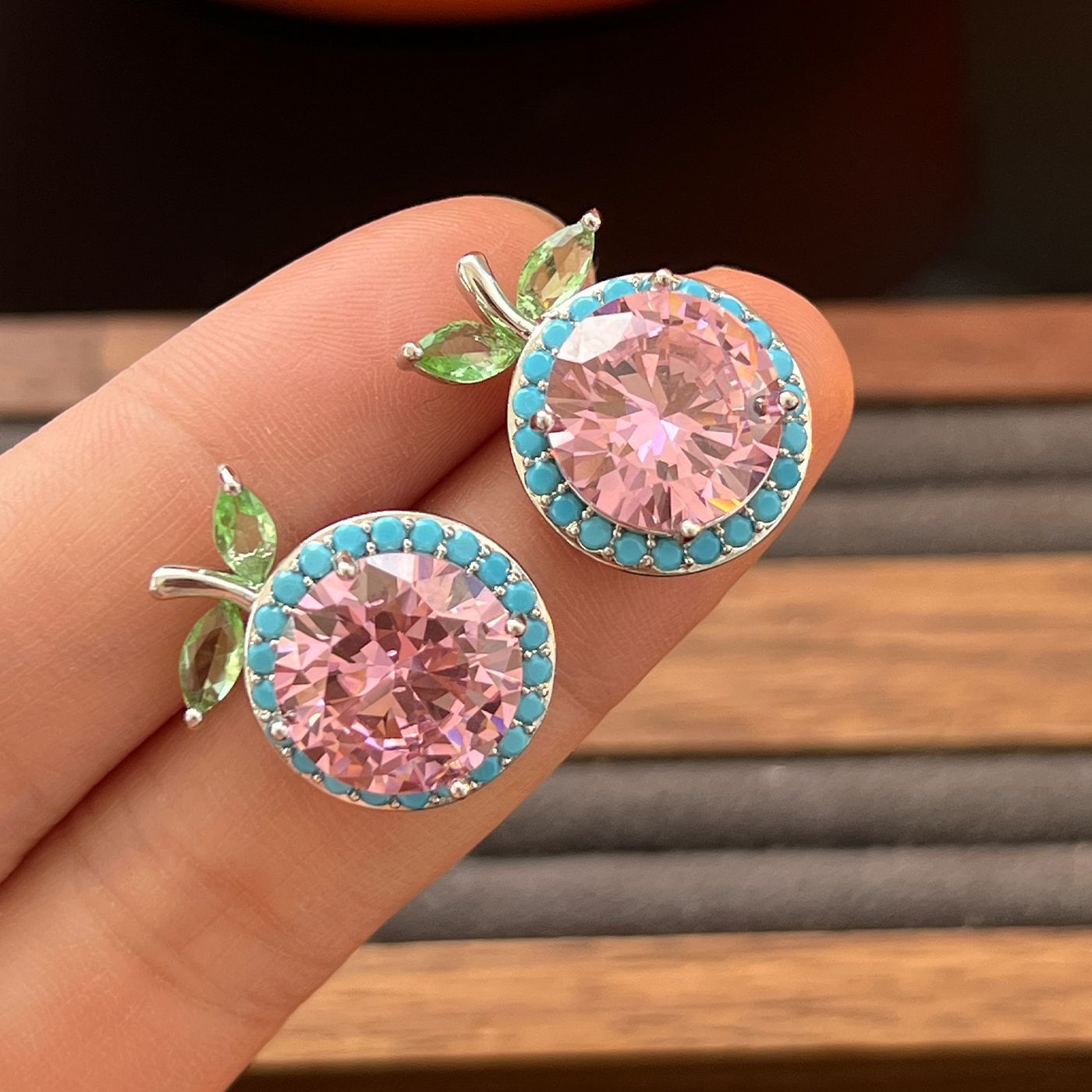 Geometric Pavé Earrings – Butterfly, Flower, Apple, Bow, Teardrop (925 Silver)