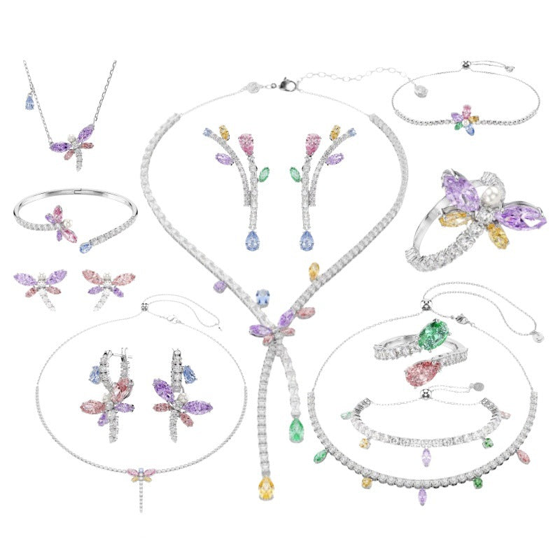 Unique Dragonfly Jewelry Set – Crystal Accessories for Special Occasions