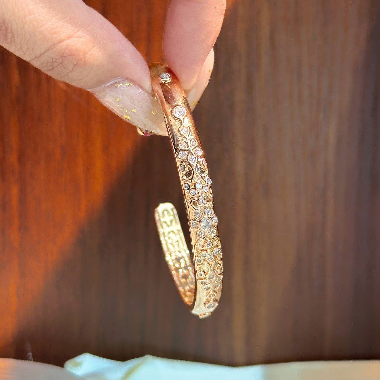 Luxury Brushed Pavé Bracelets – 58 Styles, Champagne Gold