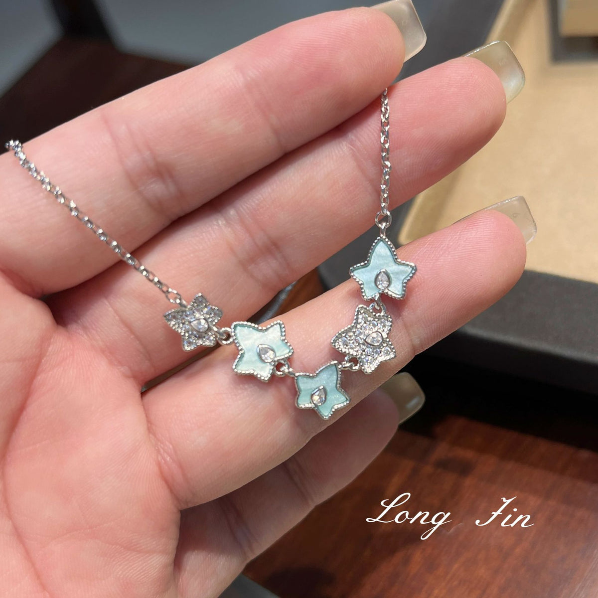 Mint Green Maple Leaf Set Premium Versatile Niche Light Luxury Leaf Necklace Bracelet Earrings