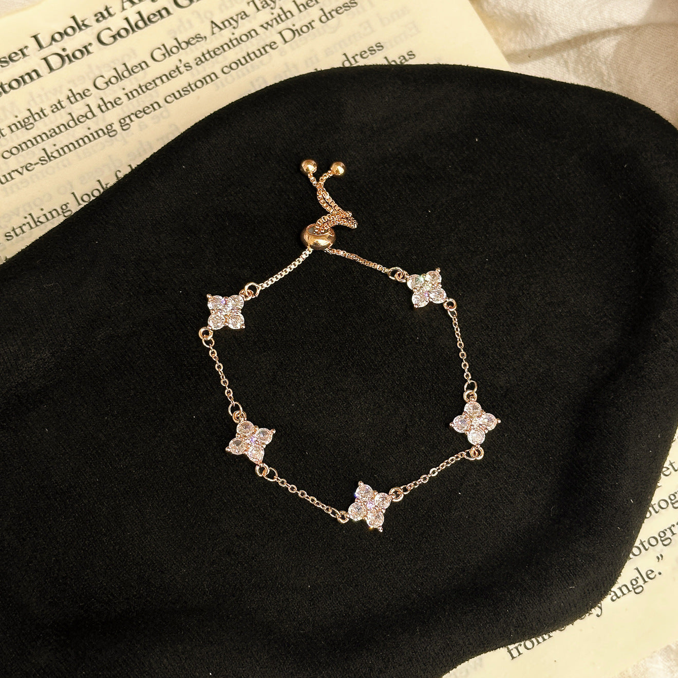 Luxury Brushed Pavé Bracelets – 58 Styles, Champagne Gold