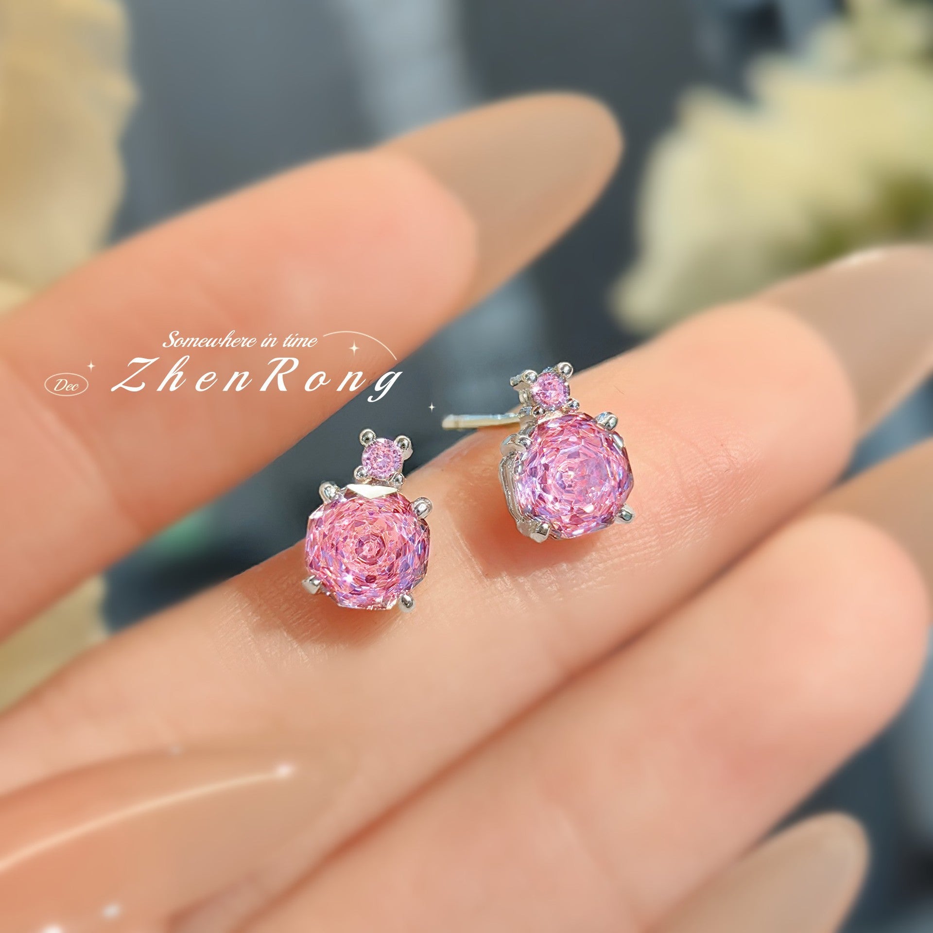 Octagon Rose Cut Zirconia Set – 4 Colors, 3 Styles Each
