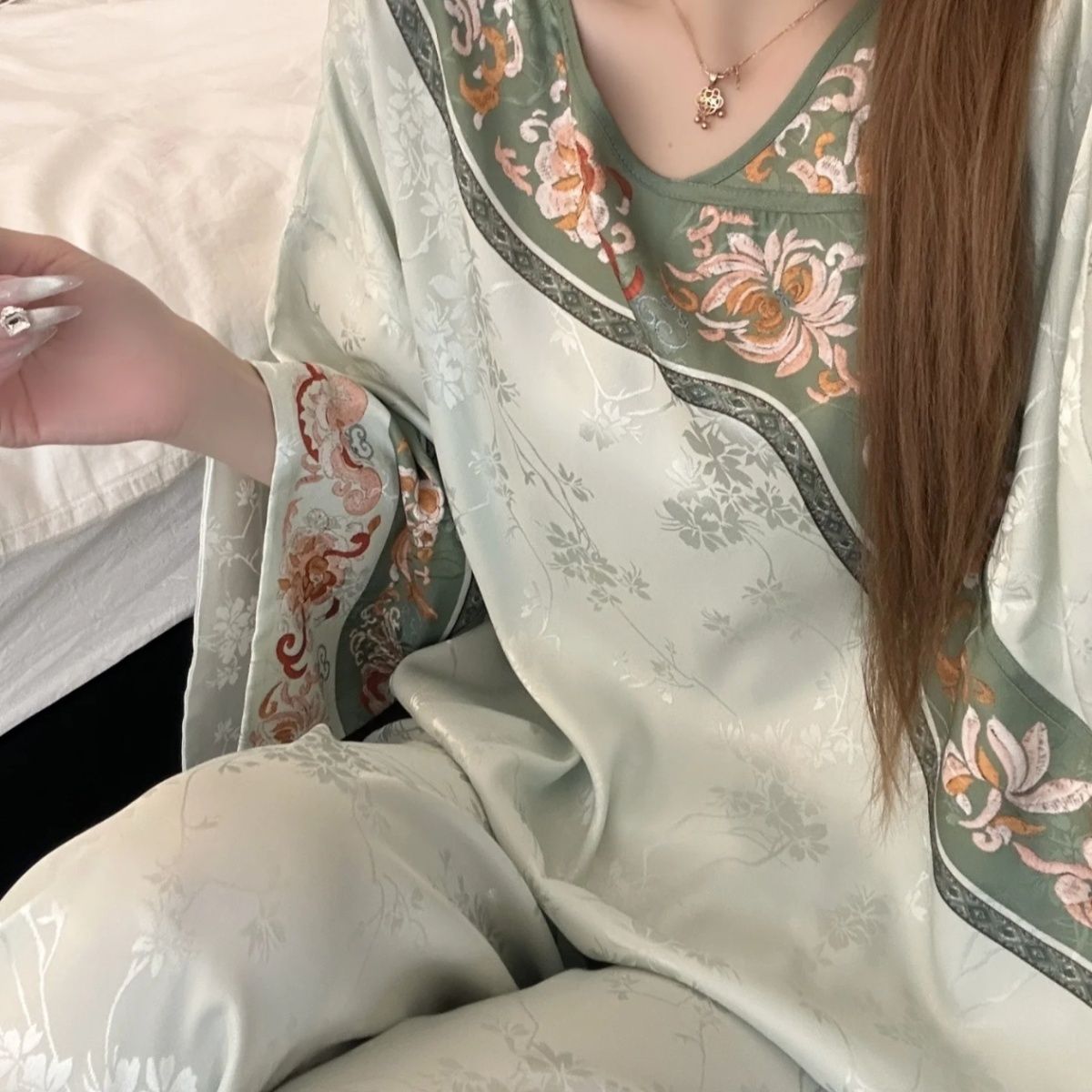 Korean-Chinese Palace Pajama Set – Vintage Court Style, M-XXL